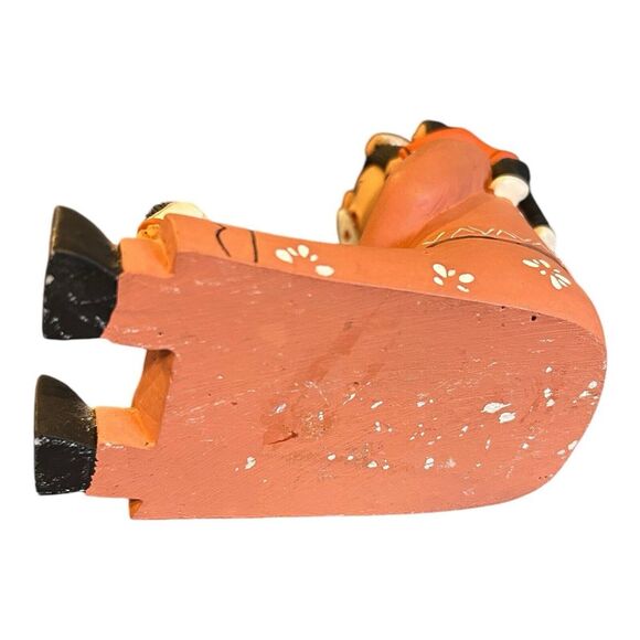 Story Teller Pueblo folk art clay figurine w 5 children 6" tall unsigned, tag - Picture 7 of 10